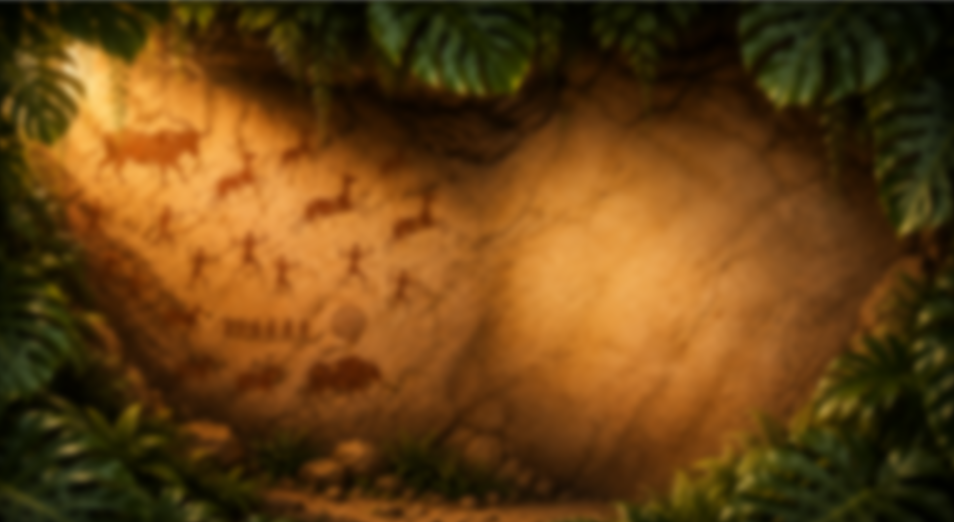 Ancient cave background with sunlit wall